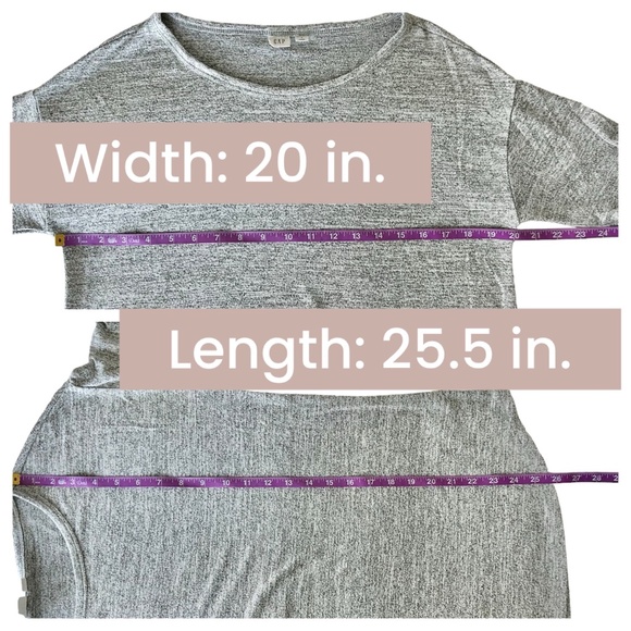 Women's | Gap | Light Gray 3/4 Sleeve Relaxed Loose Fit Crew Neck Top - S - Picture 5 of 6
